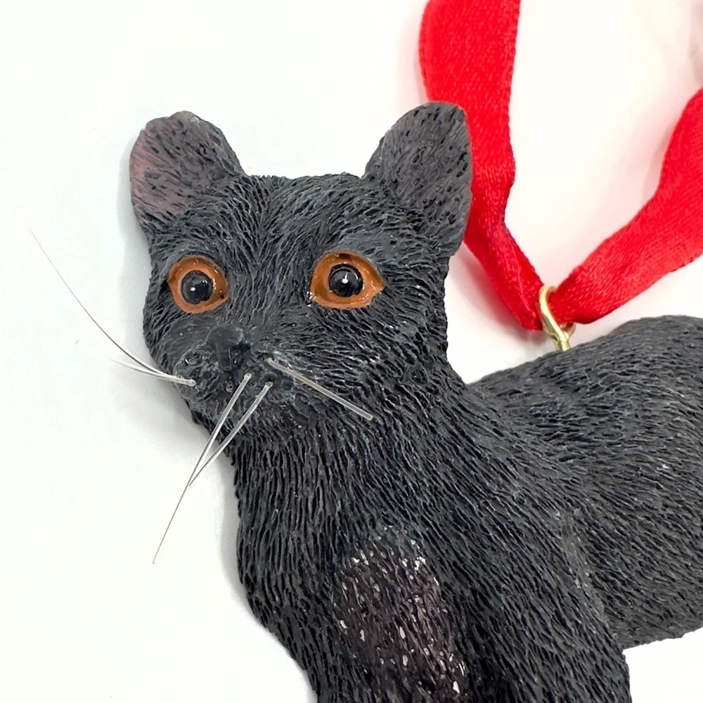 Kurt Adler Black Cat Ornament Hanging Figurine Christmas Holiday W7001 NEW
